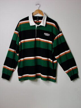 H&M x Stranger Things Relaxed Fit Cotton Rugby Shirt Polo Stripes Size 3XL XXXL